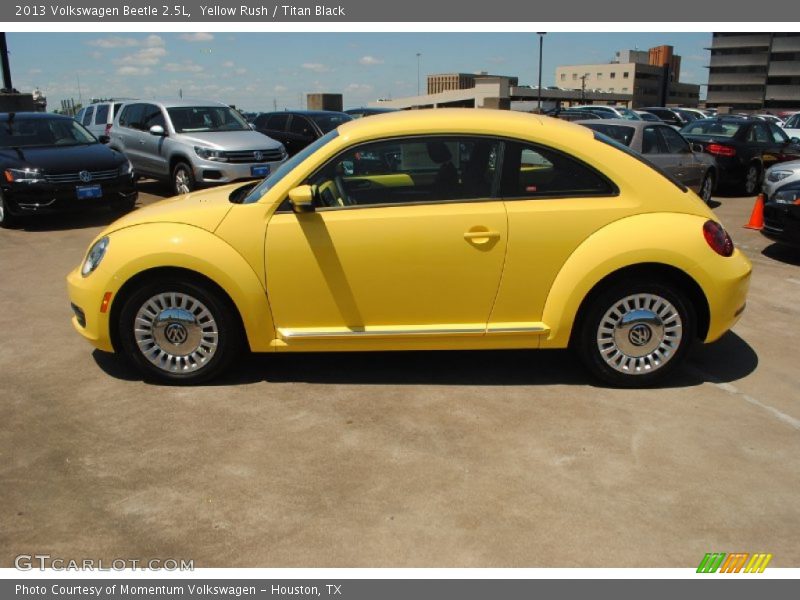 Yellow Rush / Titan Black 2013 Volkswagen Beetle 2.5L
