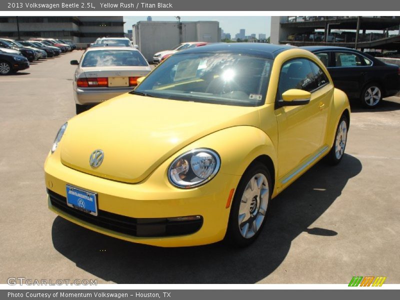 Yellow Rush / Titan Black 2013 Volkswagen Beetle 2.5L