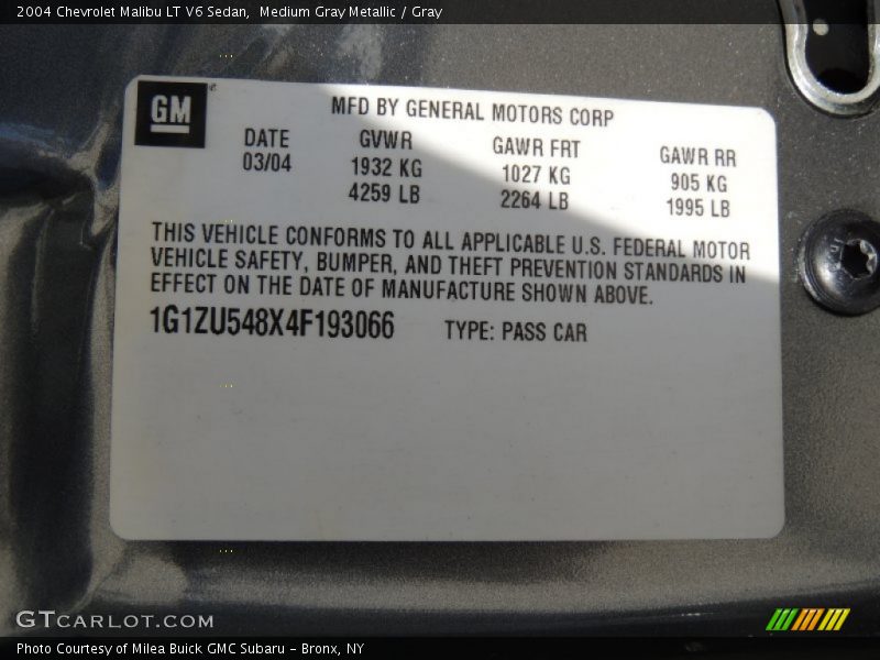 Medium Gray Metallic / Gray 2004 Chevrolet Malibu LT V6 Sedan