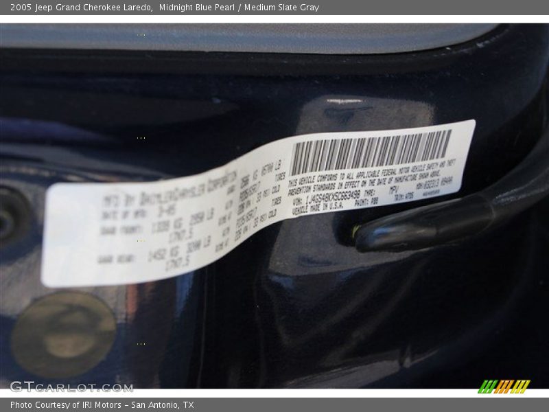 Midnight Blue Pearl / Medium Slate Gray 2005 Jeep Grand Cherokee Laredo