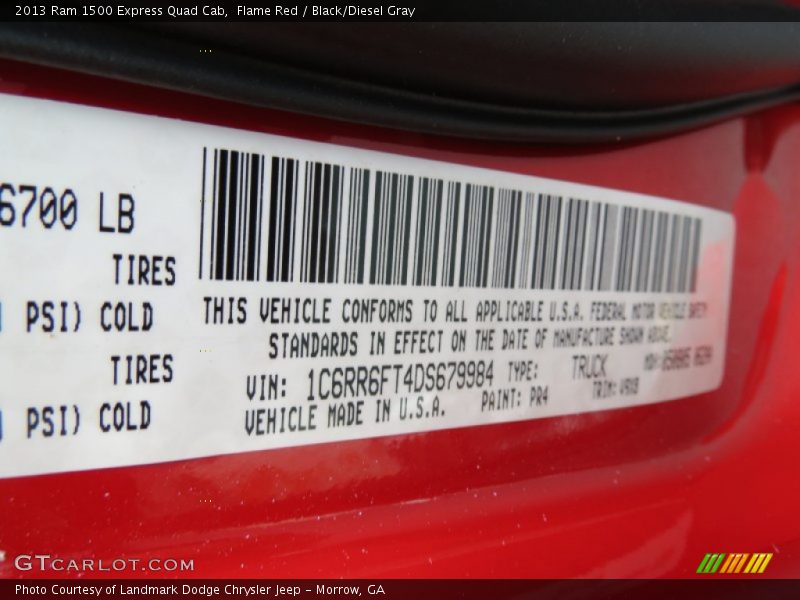 Flame Red / Black/Diesel Gray 2013 Ram 1500 Express Quad Cab