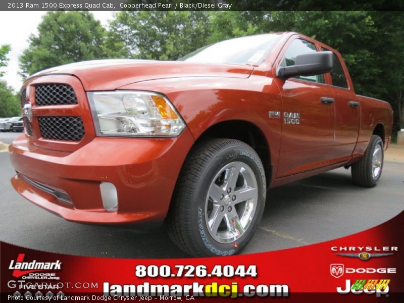 Copperhead Pearl / Black/Diesel Gray 2013 Ram 1500 Express Quad Cab