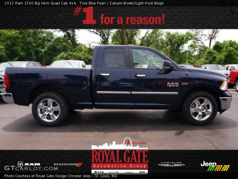 True Blue Pearl / Canyon Brown/Light Frost Beige 2013 Ram 1500 Big Horn Quad Cab 4x4
