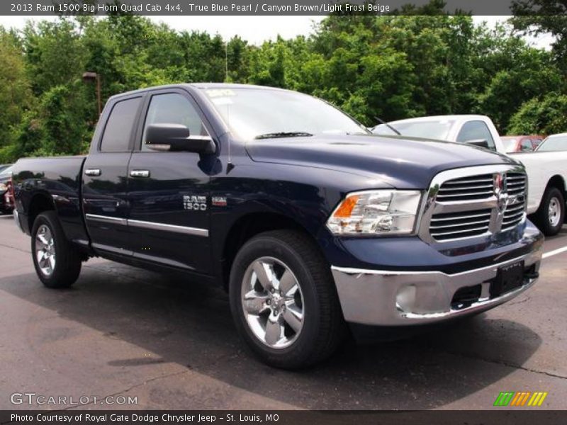 True Blue Pearl / Canyon Brown/Light Frost Beige 2013 Ram 1500 Big Horn Quad Cab 4x4
