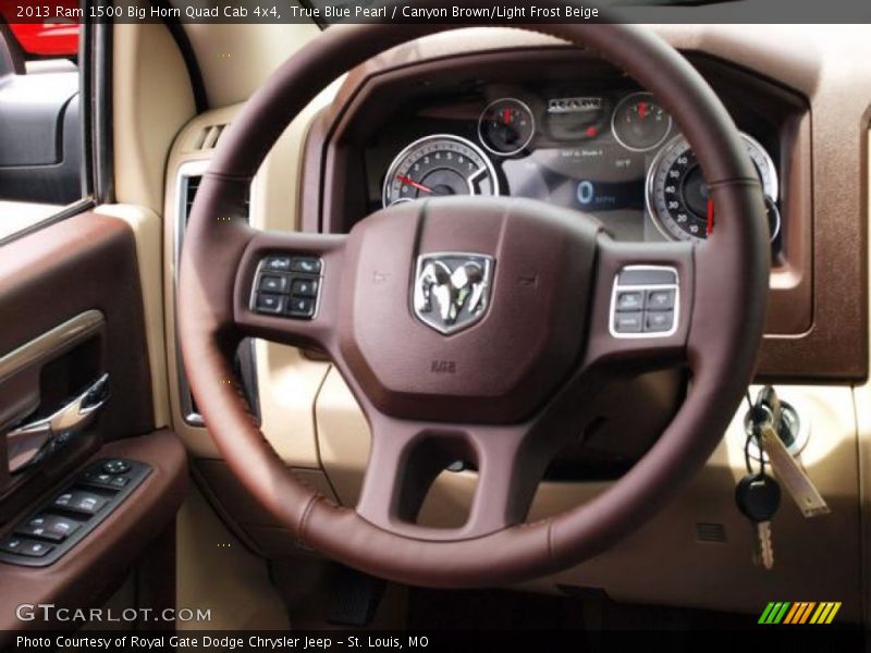 True Blue Pearl / Canyon Brown/Light Frost Beige 2013 Ram 1500 Big Horn Quad Cab 4x4