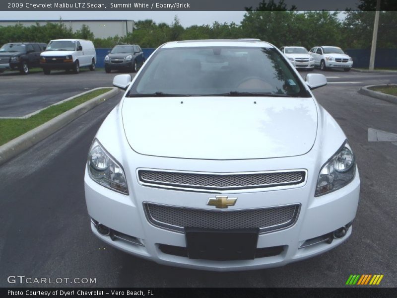 Summit White / Ebony/Brick 2009 Chevrolet Malibu LTZ Sedan