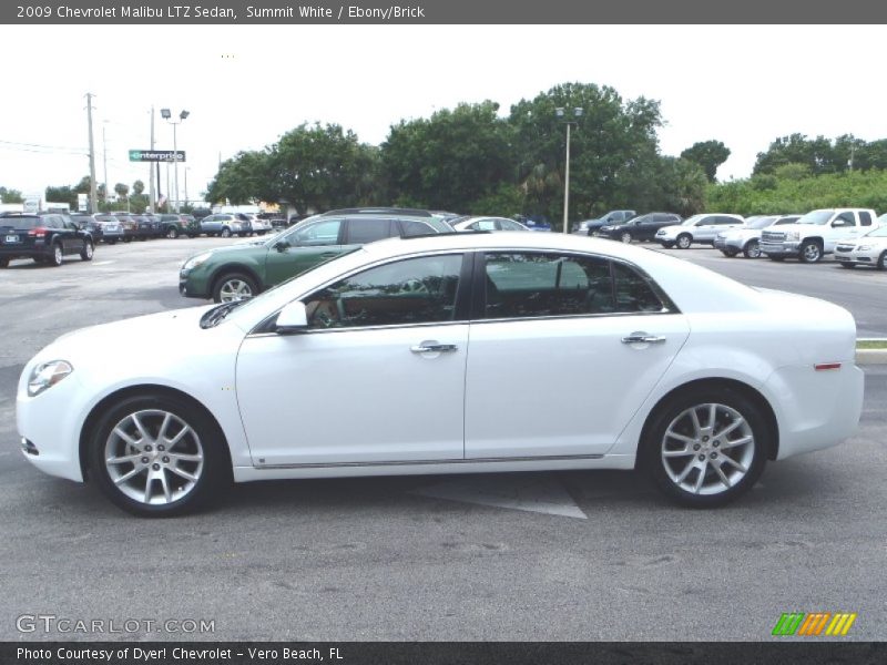 Summit White / Ebony/Brick 2009 Chevrolet Malibu LTZ Sedan
