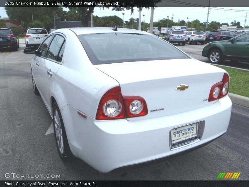 Summit White / Ebony/Brick 2009 Chevrolet Malibu LTZ Sedan