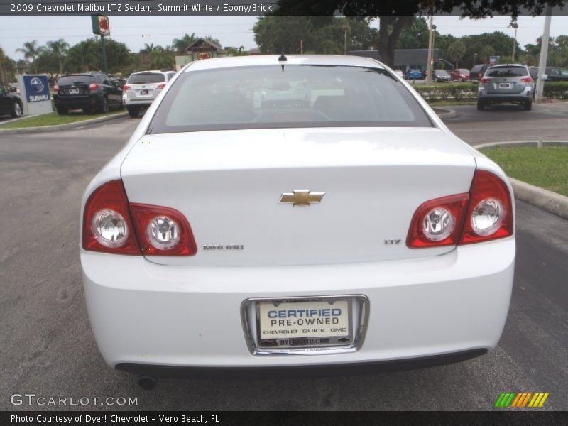 Summit White / Ebony/Brick 2009 Chevrolet Malibu LTZ Sedan