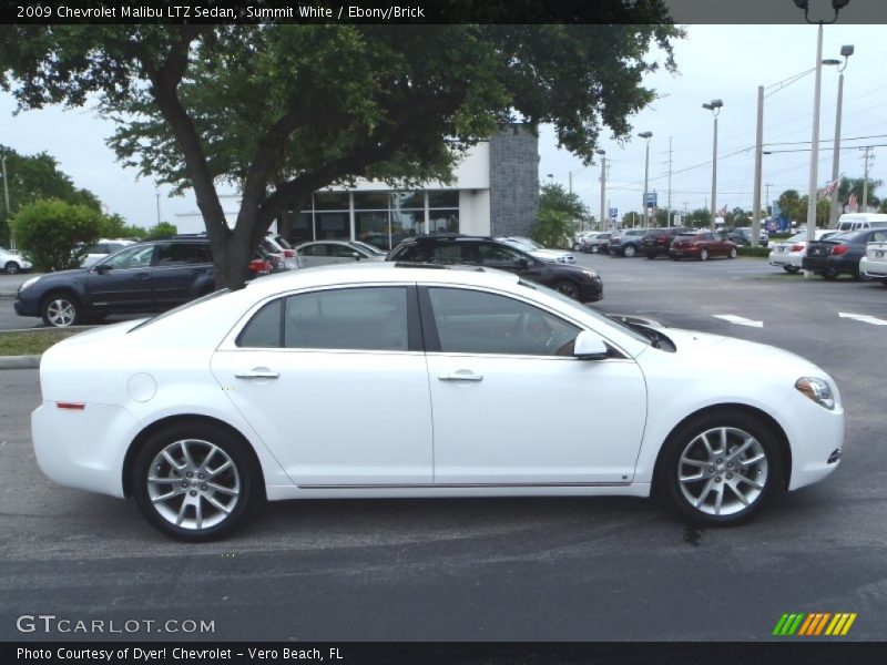 Summit White / Ebony/Brick 2009 Chevrolet Malibu LTZ Sedan