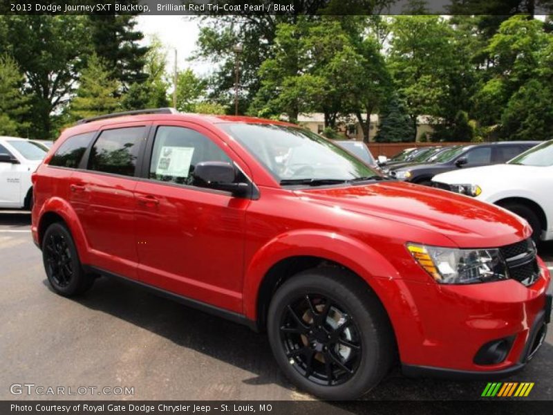 Brilliant Red Tri-Coat Pearl / Black 2013 Dodge Journey SXT Blacktop