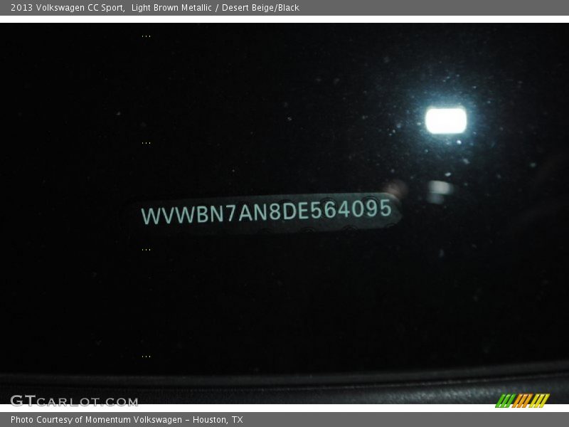 Light Brown Metallic / Desert Beige/Black 2013 Volkswagen CC Sport