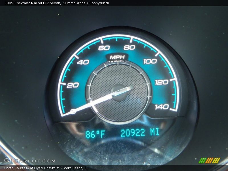 Summit White / Ebony/Brick 2009 Chevrolet Malibu LTZ Sedan