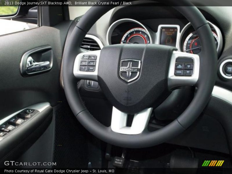 Brilliant Black Crystal Pearl / Black 2013 Dodge Journey SXT Blacktop AWD