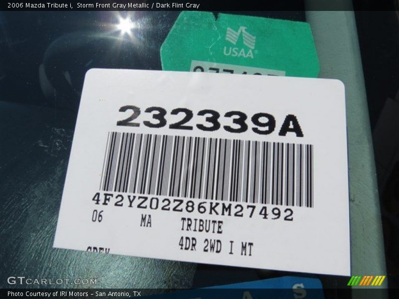 Storm Front Gray Metallic / Dark Flint Gray 2006 Mazda Tribute i