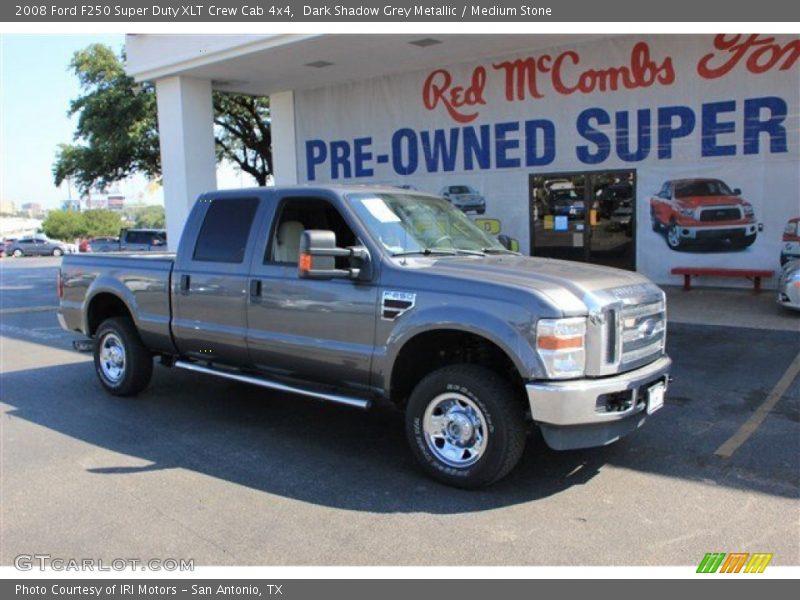 Dark Shadow Grey Metallic / Medium Stone 2008 Ford F250 Super Duty XLT Crew Cab 4x4