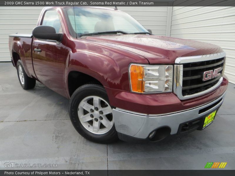 Sonoma Red Metallic / Dark Titanium 2009 GMC Sierra 1500 Work Truck Regular Cab