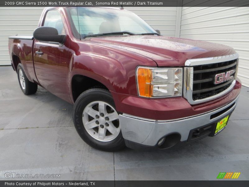 Sonoma Red Metallic / Dark Titanium 2009 GMC Sierra 1500 Work Truck Regular Cab