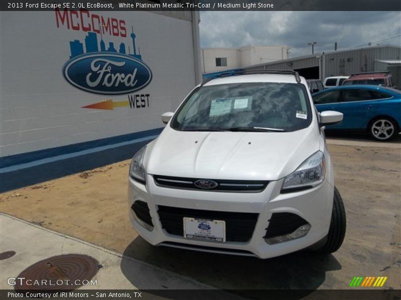White Platinum Metallic Tri-Coat / Medium Light Stone 2013 Ford Escape SE 2.0L EcoBoost