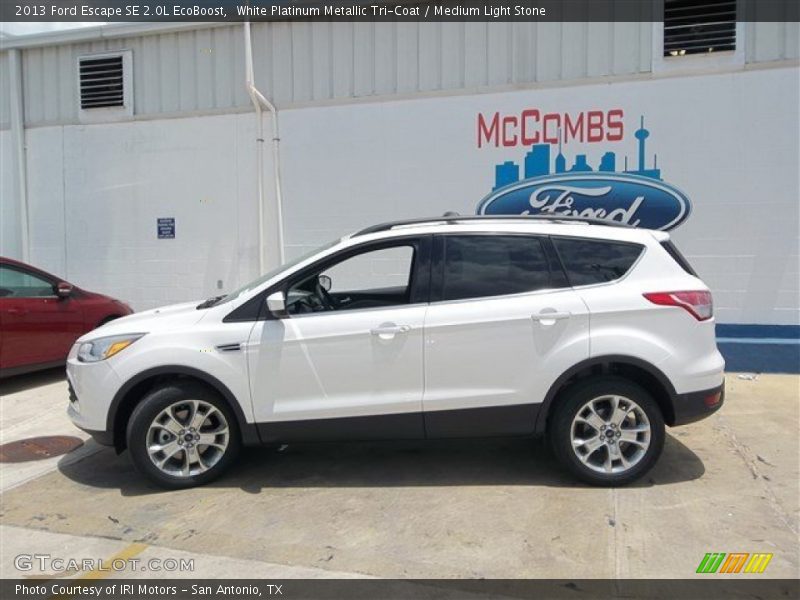 White Platinum Metallic Tri-Coat / Medium Light Stone 2013 Ford Escape SE 2.0L EcoBoost