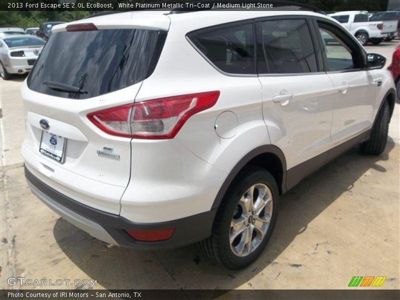 White Platinum Metallic Tri-Coat / Medium Light Stone 2013 Ford Escape SE 2.0L EcoBoost