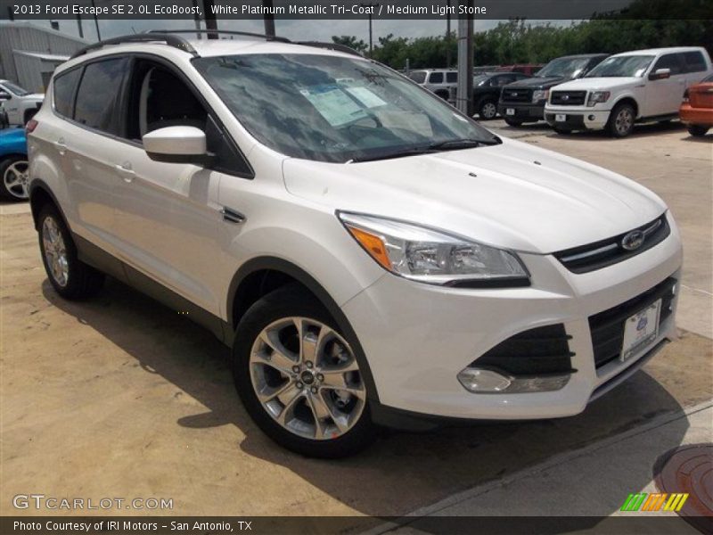 White Platinum Metallic Tri-Coat / Medium Light Stone 2013 Ford Escape SE 2.0L EcoBoost