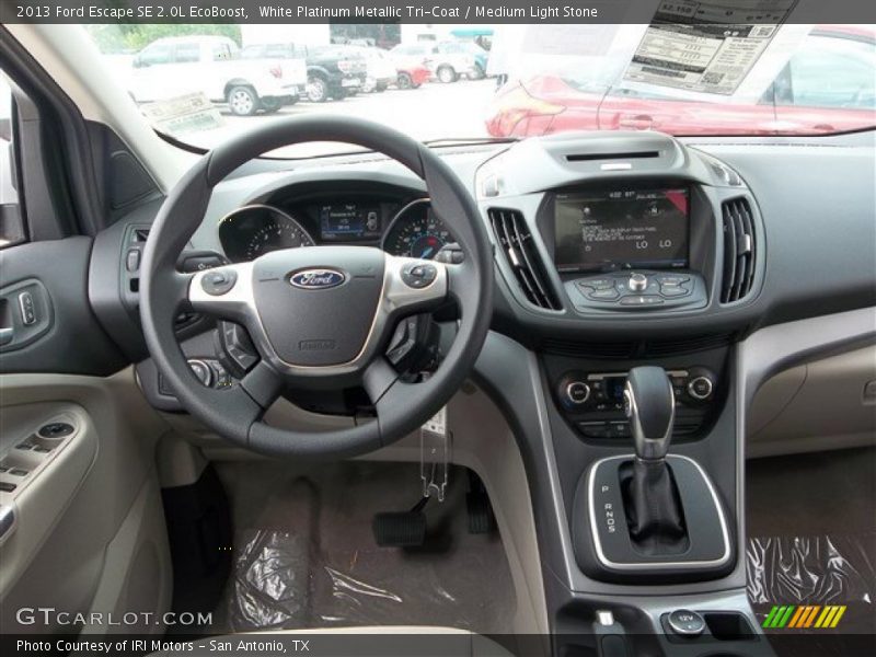 White Platinum Metallic Tri-Coat / Medium Light Stone 2013 Ford Escape SE 2.0L EcoBoost