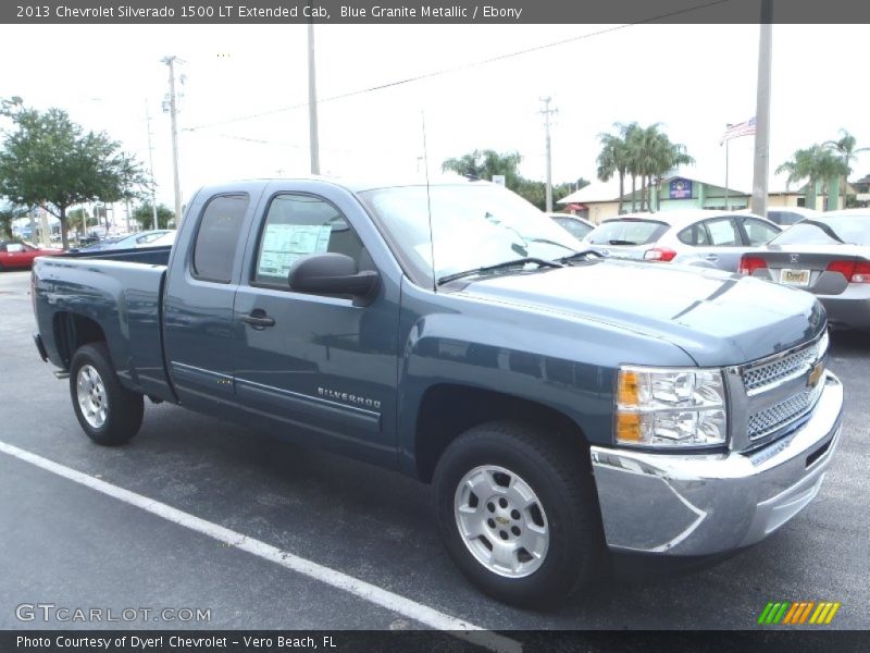 Blue Granite Metallic / Ebony 2013 Chevrolet Silverado 1500 LT Extended Cab