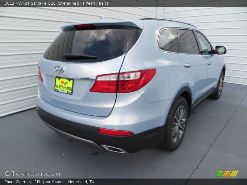 Crystalline Blue Pearl / Beige 2013 Hyundai Santa Fe GLS