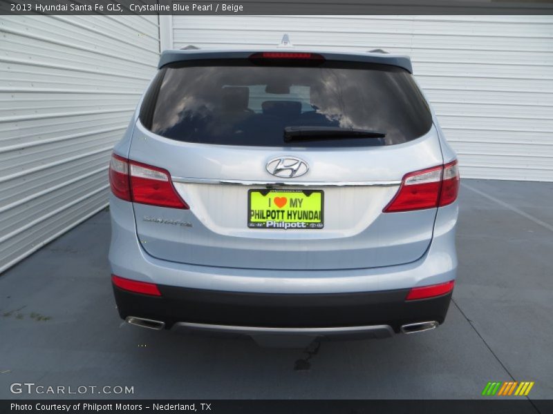 Crystalline Blue Pearl / Beige 2013 Hyundai Santa Fe GLS
