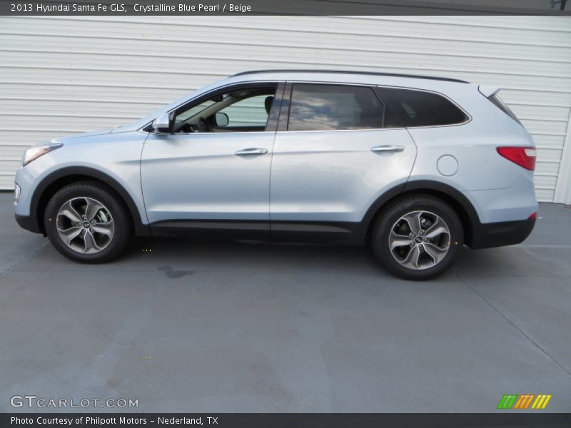 Crystalline Blue Pearl / Beige 2013 Hyundai Santa Fe GLS