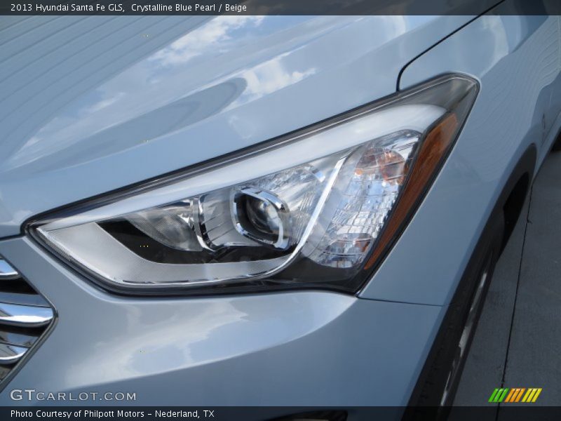 Crystalline Blue Pearl / Beige 2013 Hyundai Santa Fe GLS