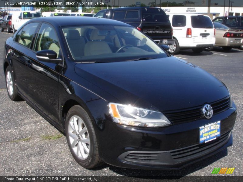 Black / Cornsilk Beige 2011 Volkswagen Jetta SE Sedan