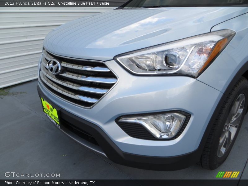 Crystalline Blue Pearl / Beige 2013 Hyundai Santa Fe GLS
