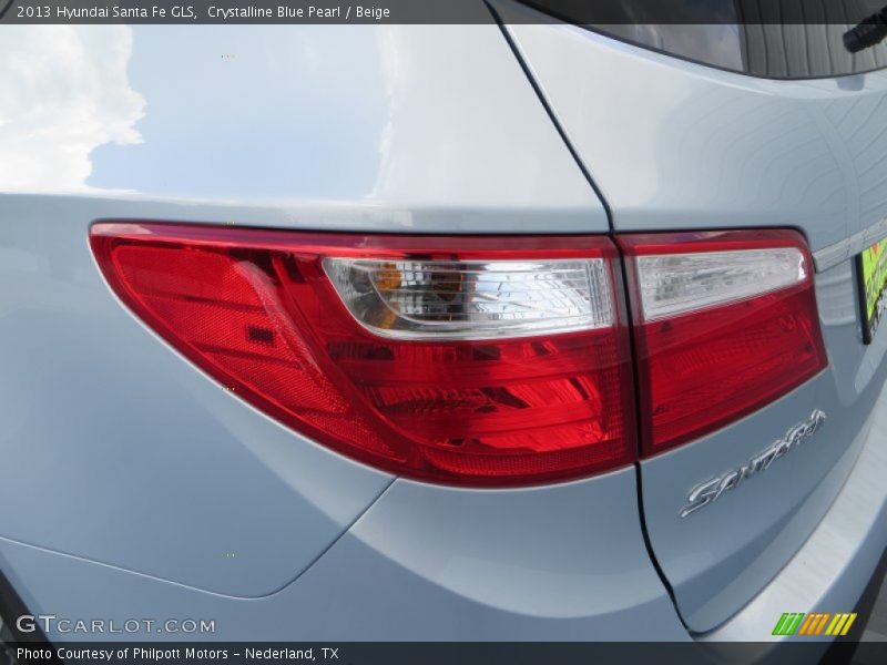 Crystalline Blue Pearl / Beige 2013 Hyundai Santa Fe GLS