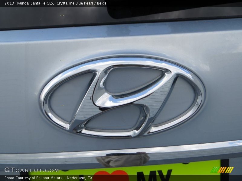 Crystalline Blue Pearl / Beige 2013 Hyundai Santa Fe GLS