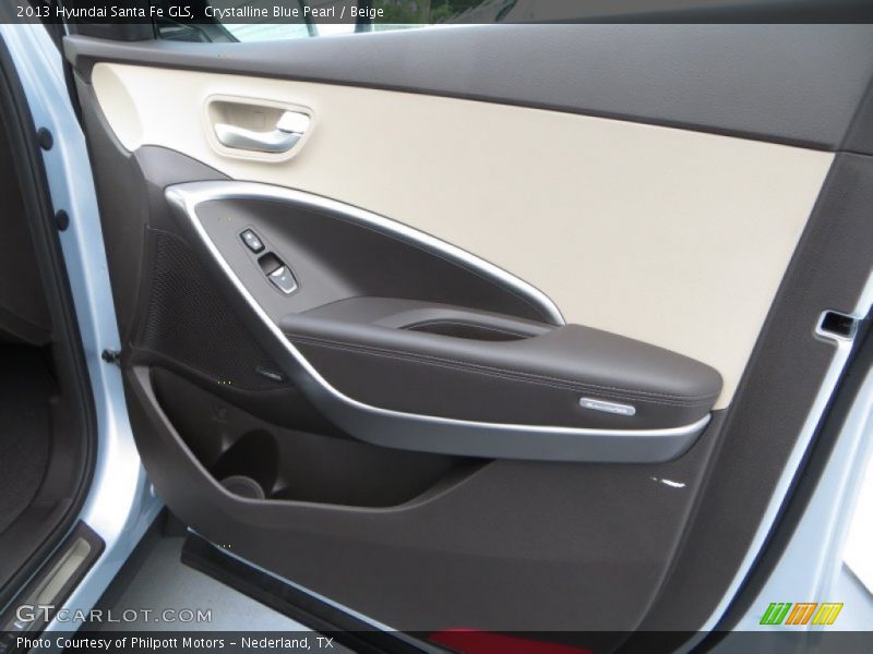 Crystalline Blue Pearl / Beige 2013 Hyundai Santa Fe GLS