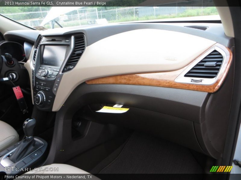 Crystalline Blue Pearl / Beige 2013 Hyundai Santa Fe GLS