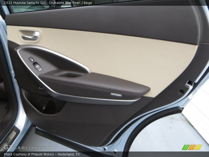 Crystalline Blue Pearl / Beige 2013 Hyundai Santa Fe GLS