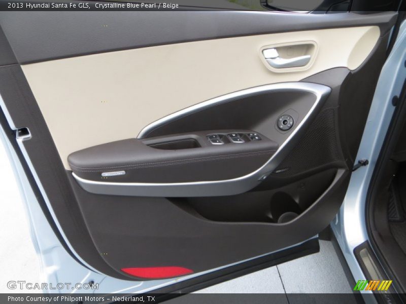 Crystalline Blue Pearl / Beige 2013 Hyundai Santa Fe GLS