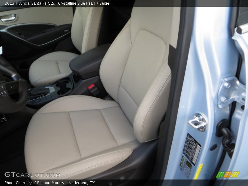 Crystalline Blue Pearl / Beige 2013 Hyundai Santa Fe GLS