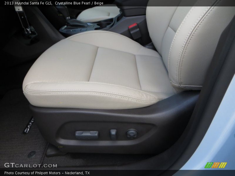 Crystalline Blue Pearl / Beige 2013 Hyundai Santa Fe GLS