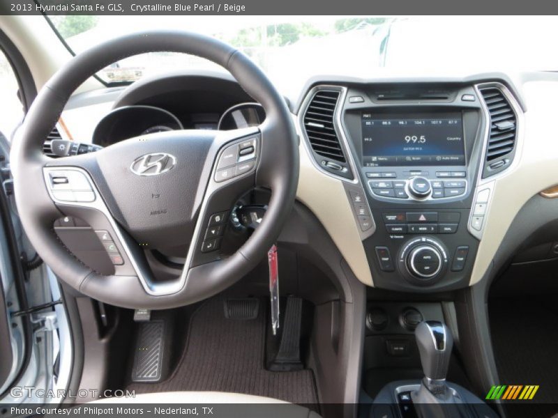 Crystalline Blue Pearl / Beige 2013 Hyundai Santa Fe GLS
