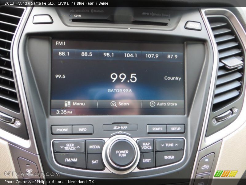 Crystalline Blue Pearl / Beige 2013 Hyundai Santa Fe GLS