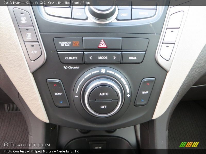 Crystalline Blue Pearl / Beige 2013 Hyundai Santa Fe GLS