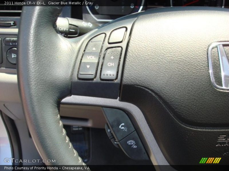 Glacier Blue Metallic / Gray 2011 Honda CR-V EX-L