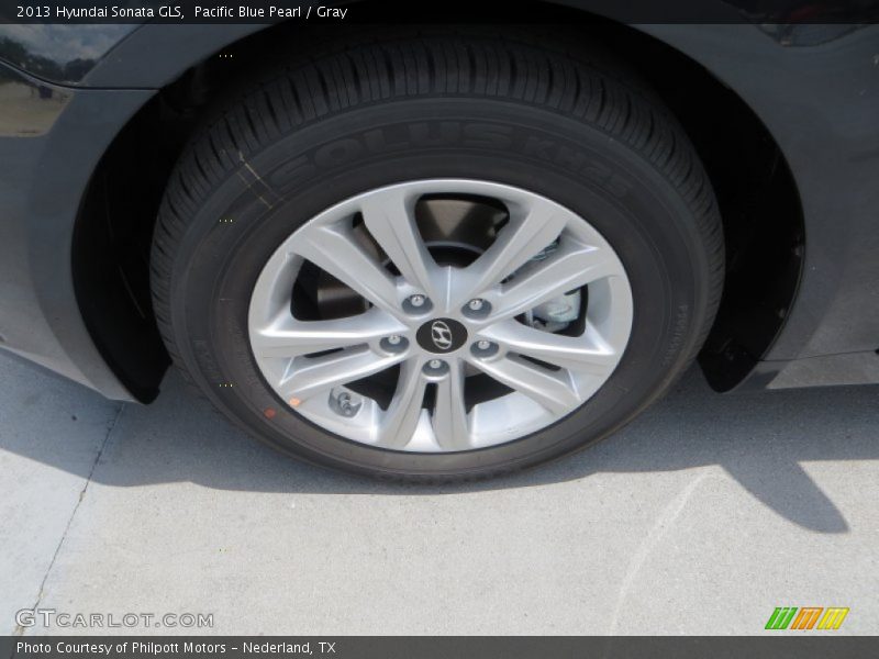 Pacific Blue Pearl / Gray 2013 Hyundai Sonata GLS