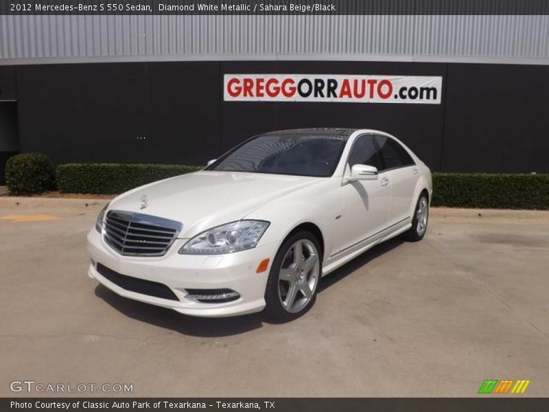 Diamond White Metallic / Sahara Beige/Black 2012 Mercedes-Benz S 550 Sedan