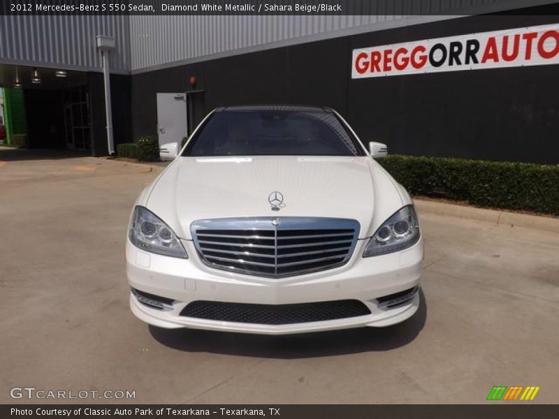 Diamond White Metallic / Sahara Beige/Black 2012 Mercedes-Benz S 550 Sedan