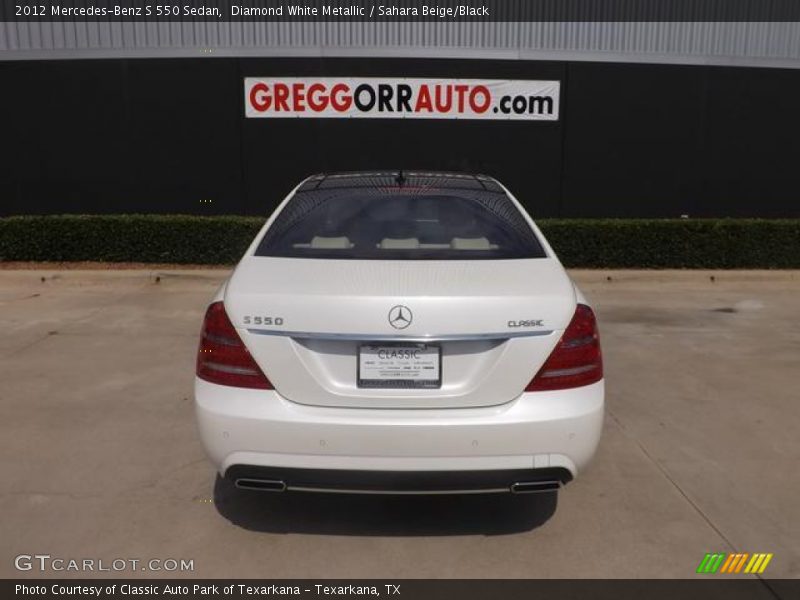 Diamond White Metallic / Sahara Beige/Black 2012 Mercedes-Benz S 550 Sedan